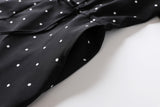 Denise Plus Size Black Polka Dots Shirt Collar Romper