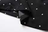 Denise Plus Size Black Polka Dots Shirt Collar Romper