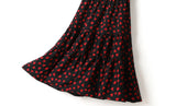 Gabrielle Plus Size Hearts Print Tier Off Shoulder Short Sleeve Midi Dress (Black)