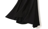 Grace Plus Size Black Irregular Hem Short Sleeve Dress