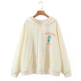 Plus Size Y2K Hoody Sweater - Cream