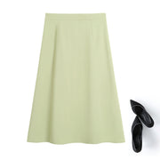 Plus Size A Line Skirt - Green