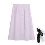 Plus Size A Line Skirt - Purple