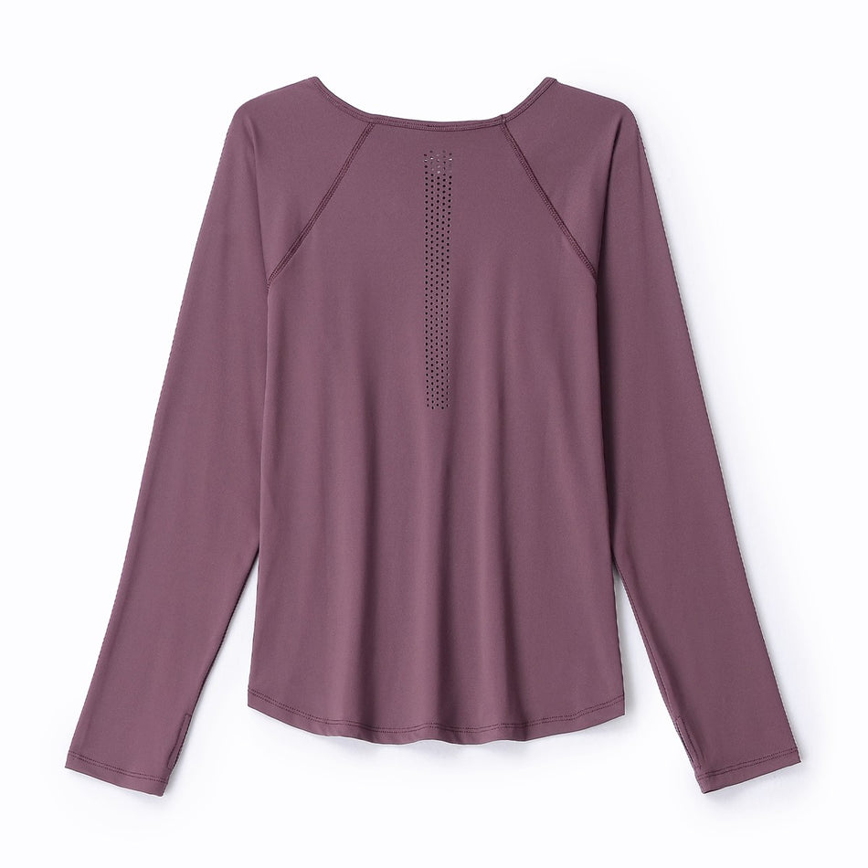Plus Size Activewear Long Sleeve T Shirt - Back View