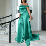 Plus Size Bardot Gown - Right View