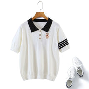 Plus Size Bear Polo T Shirt