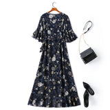 Abri Plus Size Bell Sleeve Floral Maxi Dress