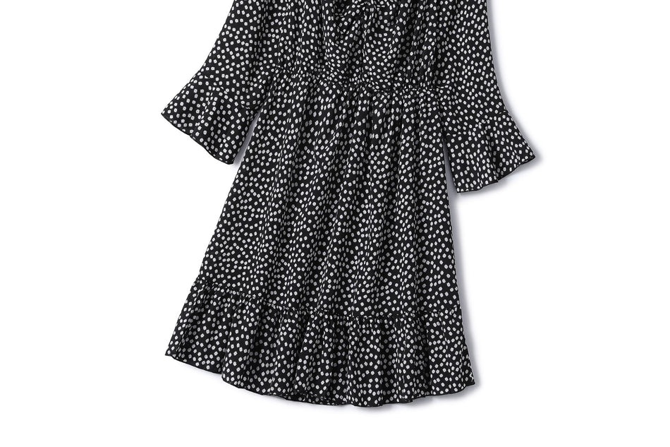 Ari Plus Size Black Ditsy Floral Off Shoulder Dress