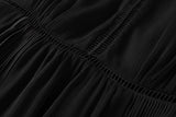 Gracelynne Plus Size Black Chiffon 3/4 Sleeve Dress