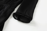 Gracelynne Plus Size Black Chiffon 3/4 Sleeve Dress