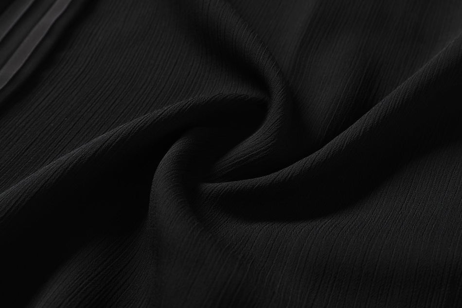 Gracelynne Plus Size Black Chiffon 3/4 Sleeve Dress