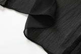 Gracelynne Plus Size Black Chiffon 3/4 Sleeve Dress