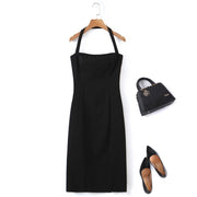 Plus Size Black Halter Dress
