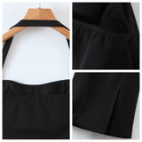 Plus Size Black Halter Dress - Close Ups