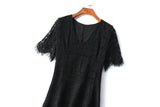 Quenna Plus Size Black Lace Formal Dress