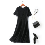 Quenna Plus Size Black Lace Formal Dress
