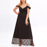 Plus Size Black Off Shoulder Maxi Dress