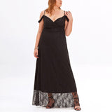 Plus Size Black Off Shoulder Maxi Dress