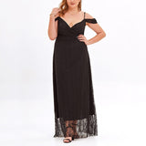 Plus Size Black Off Shoulder Maxi Dress