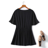 Plus Size Black Peplum Blouse