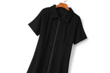 Etney Plus Size Black Polo T Shirt Dress