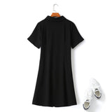 Etney Plus Size Black Polo T Shirt Dress