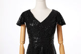 Gianna Plus Size Black Sequin Evening Dress