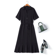 Plus Size Black Shirt Dress