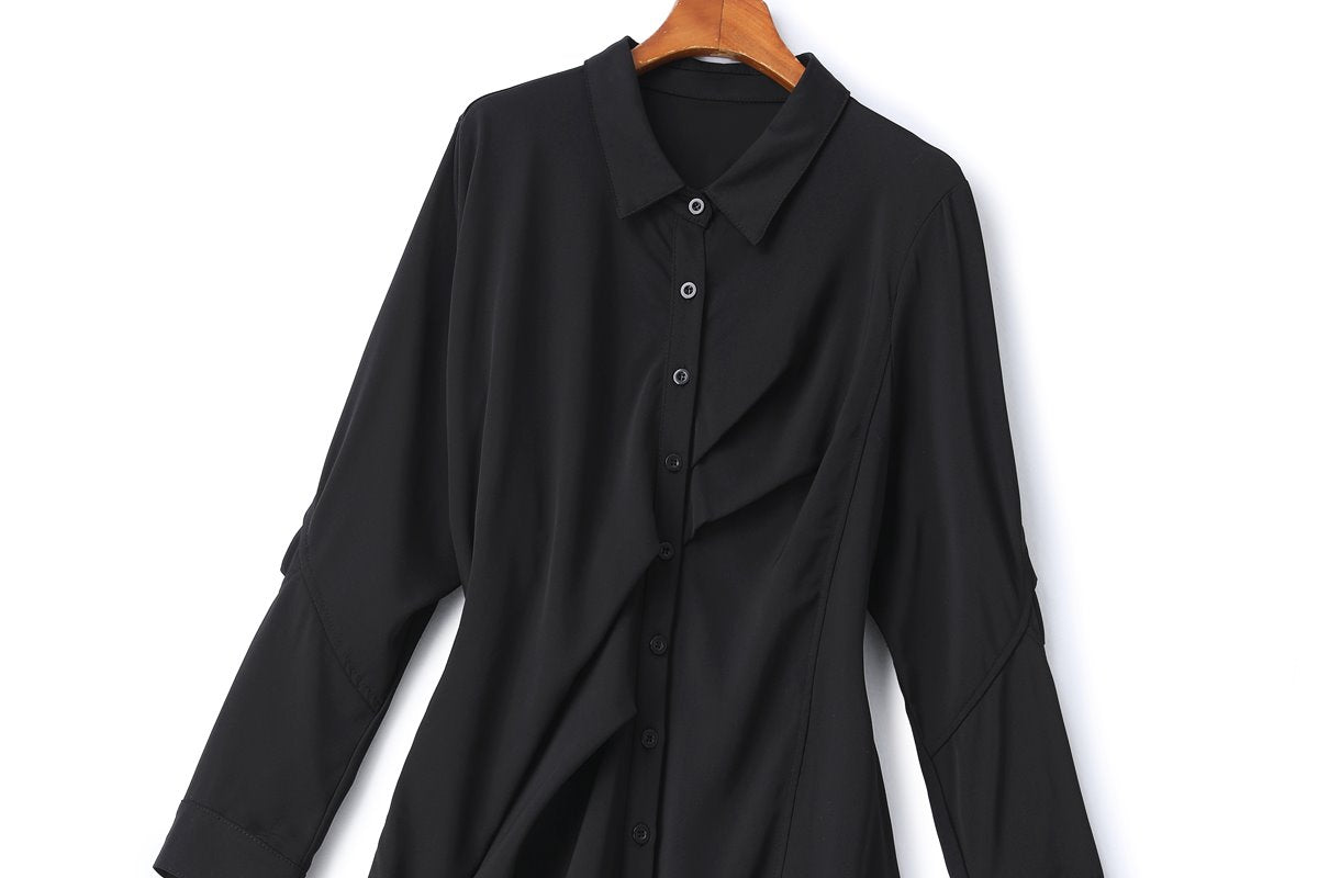 Ember Plus Size Black Shirt Dress– Hello Curve
