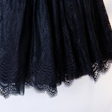 Plus Size Black Short Formal Dress - Dress Hem Close Up View