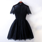 Plus Size Black Short Formal Dress - Back