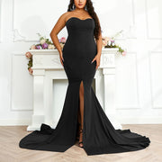 Plus Size Black Sweetheart Evening Dress