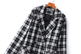 Petra Plus Size Checked Long Blazer