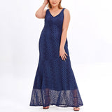 Plus Size Blue Evening Dress