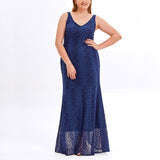 Plus Size Blue Evening Dress