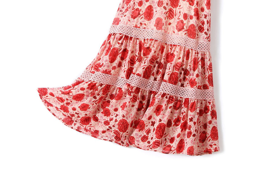 Gabriela Plus Size Boho Floral Midi Dress