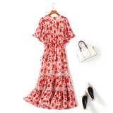 Gabriela Plus Size Boho Floral Midi Dress