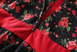 Danika Plus Size Black Red Floral Maxi Dress