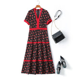 Plus Size Black Red Floral Maxi Dress