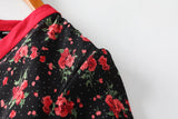 Danika Plus Size Black Red Floral Maxi Dress