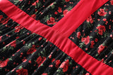 Danika Plus Size Black Red Floral Maxi Dress