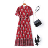 Devine Plus Size Red Floral Midi Dress