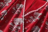 Devine Plus Size Red Floral Midi Dress