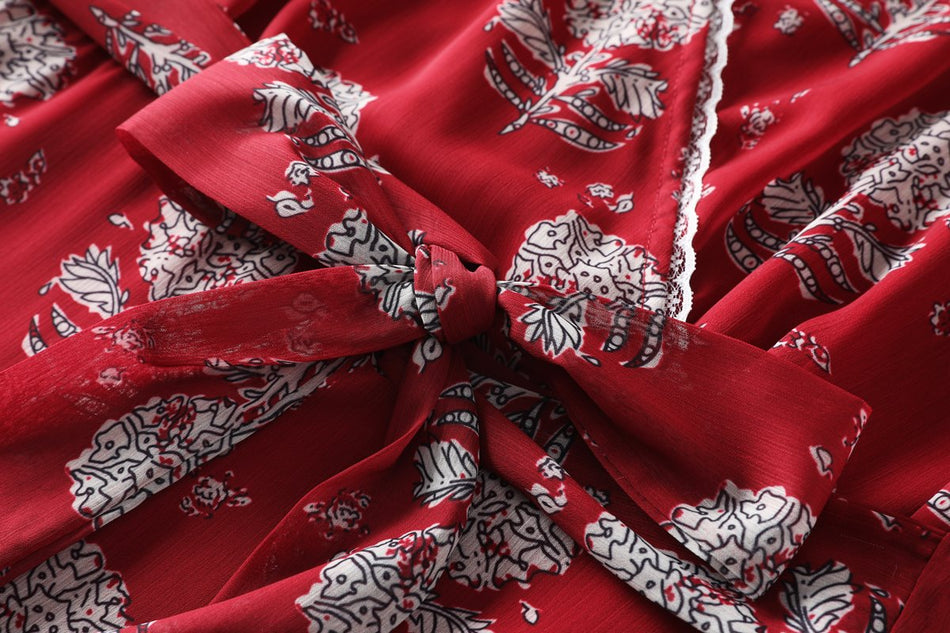 Devine Plus Size Red Floral Midi Dress
