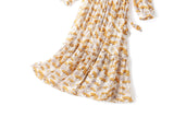 Julia Plus Size Boho Wrap Long Sleeve Midi Dress