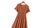 Plus Size Brown Midi Dress
