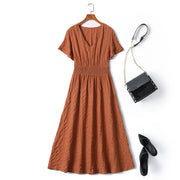 Plus Size Brown Midi Dress