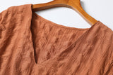 Plus Size Brown Midi Dress