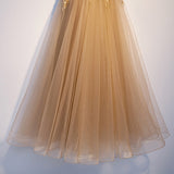 Plus Size Champagne Tulle Gown