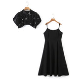 Plus Size Cheongsam Cape and Midi Dress Set
